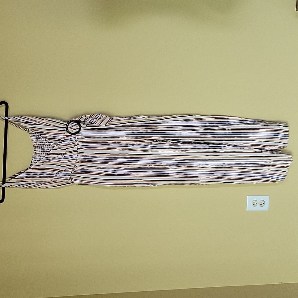Cupshe Striped Multi-Color Sleeveless Jumpsuit with Belt